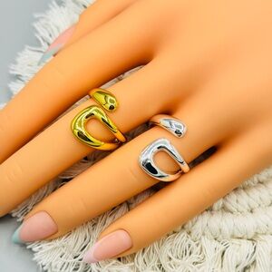 925 Sterling Silver and Gold Smooth Rings